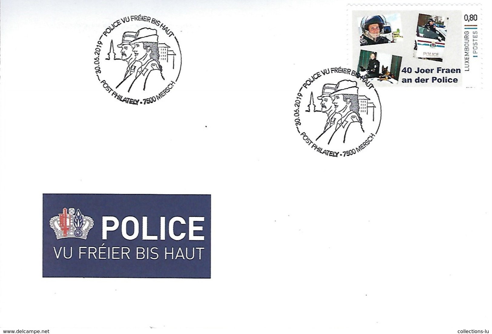 Luxembourg  -  FDC    30.06.2019  -  Police Vu Fréer Bis Haut - FDC