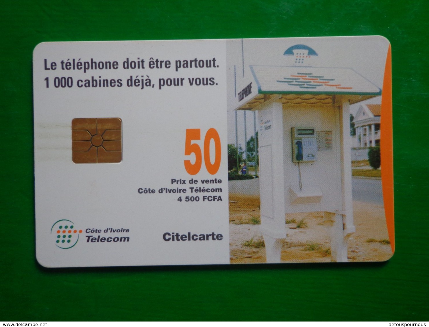 Télécarte Cote D'ivoire, 50 Unités, Utilisé, Traces - Côte D'Ivoire