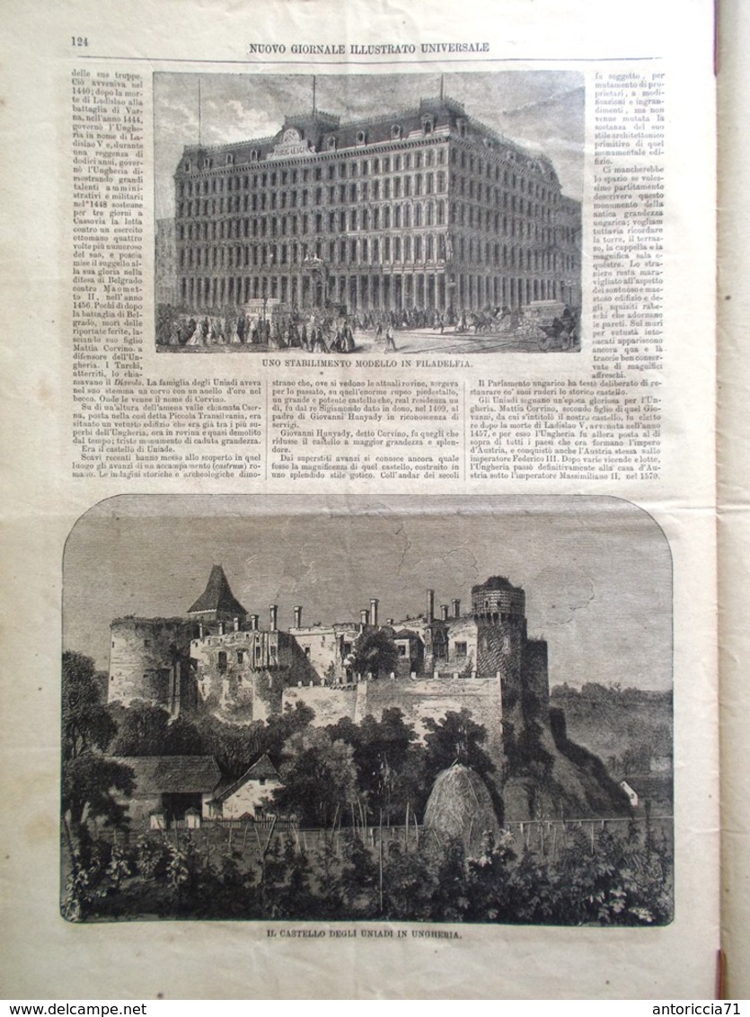 Nuovo Giornale Illustrato Universale 17 Aprile 1870 Ungheria Firenze Barcellona - Voor 1900