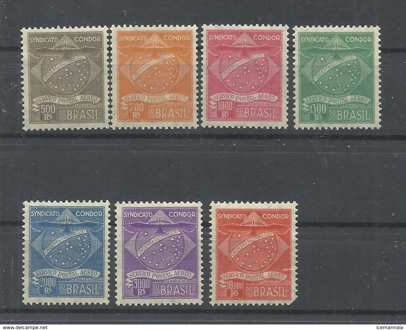 BRASIL  YVERT  COMPAÑIA  CONDOR  1/7      MNH  **  ,  EXCEPTO   1  MH  * - Poste Aérienne (Compagnies Privées)