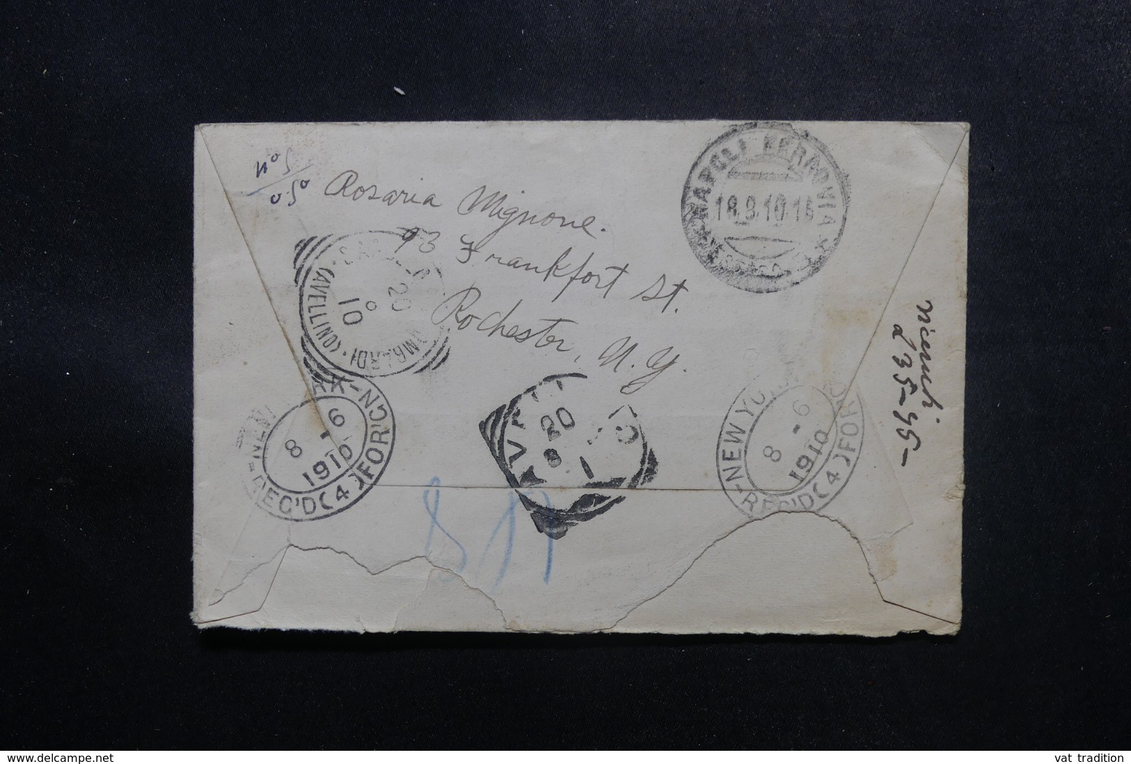 ETATS UNIS - Enveloppe En Recommandé De New York Pour L' Italie En 1910 - L 47635 - Marcophilie