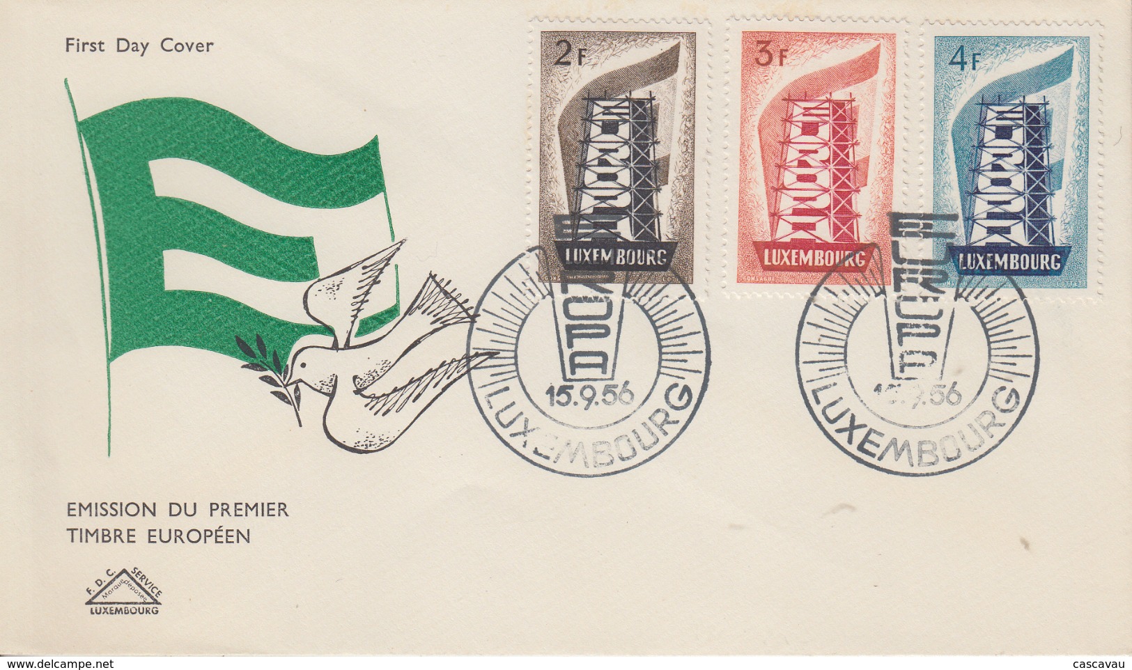 Enveloppe  FDC  1er  Jour   LUXEMBOURG   Série   EUROPA    1956 - 1956