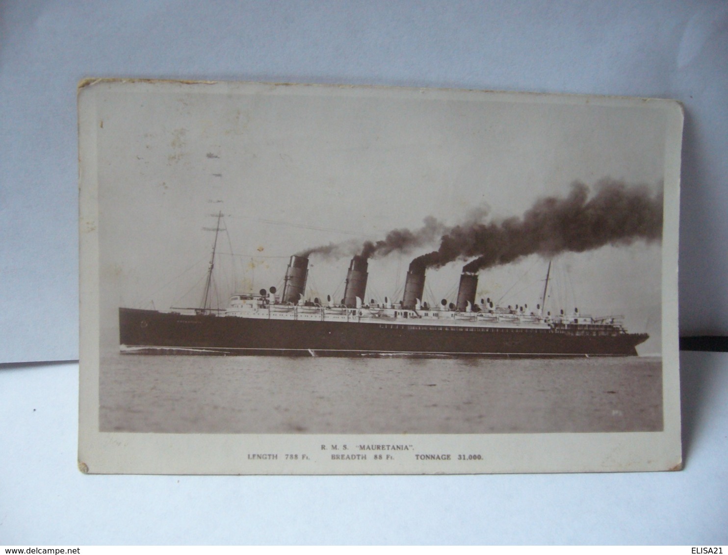 R.M.S . MAURETANIA LENGTH 788 Fi BREADTH 88 TONNAGE 31 000 CPA 1922 - Dampfer