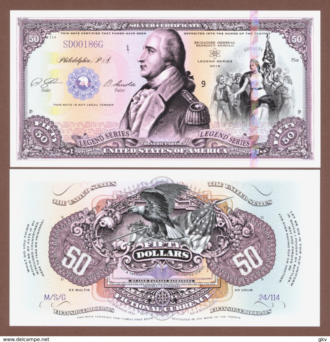 USA 50 Dollars 2019 Polymer UNC. Legends Of The World - BENEDICT ARNOLD - Sonstige & Ohne Zuordnung