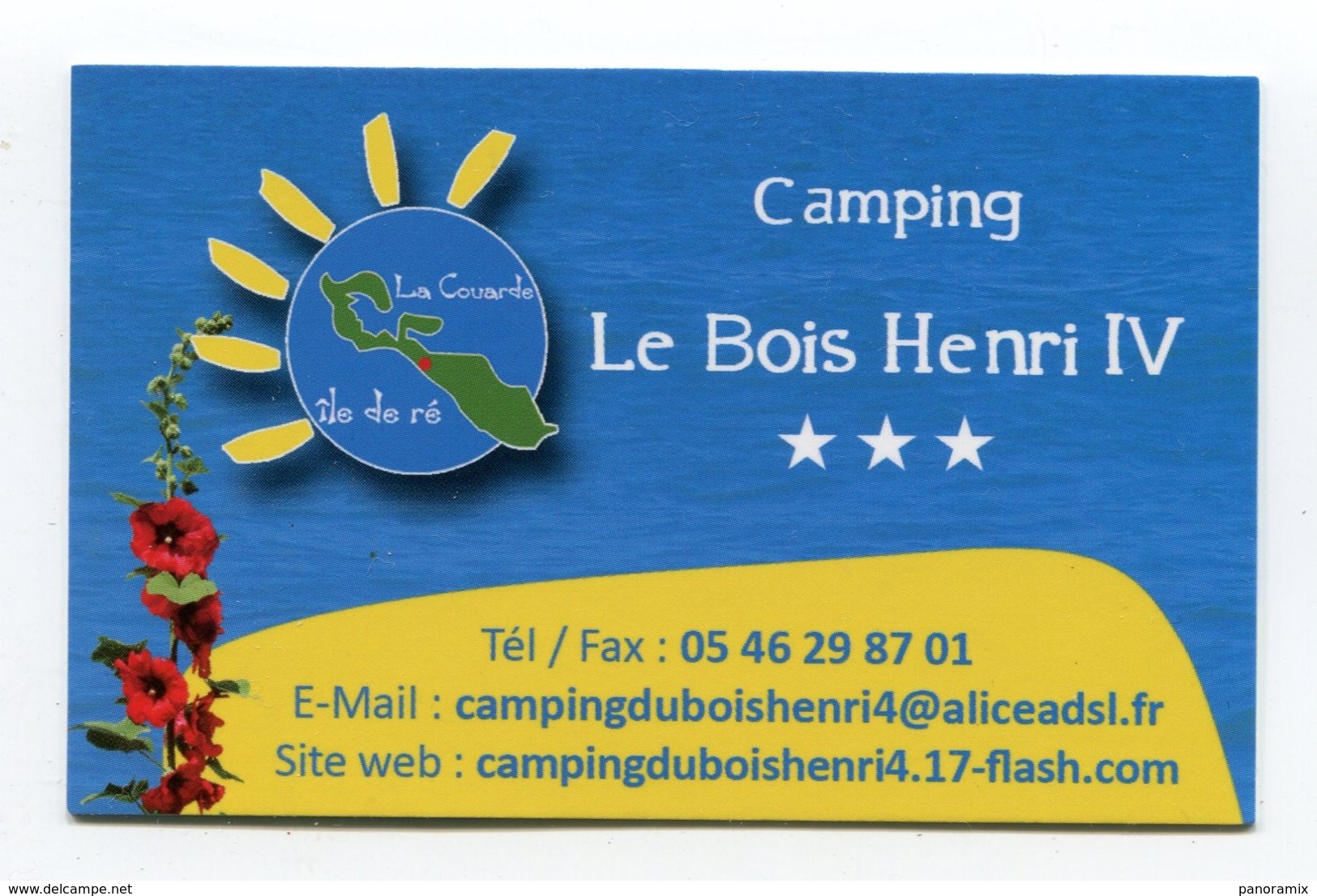 CdV °_ Tourisme-17-La Couarde-Camping Bois Henri IV- R/V - Visitenkarten