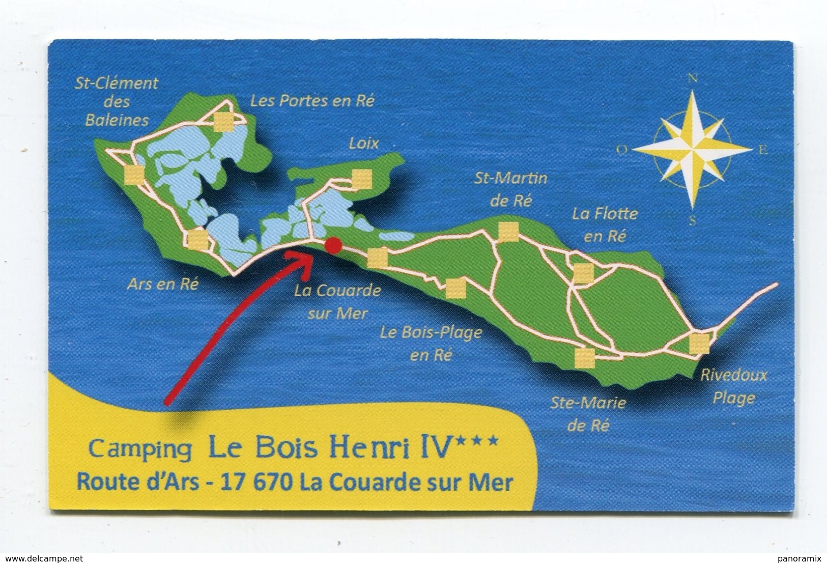 CdV °_ Tourisme-17-La Couarde-Camping Bois Henri IV- R/V - Tarjetas De Visita