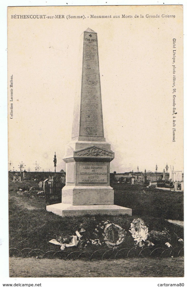 Béthencourt-sur-Mer / Le Monument Aux Morts / Ed. Lévêque - Autres & Non Classés