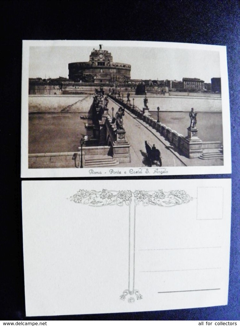 Old Card Carte Italy Italia Roma Rome Ponte E Castel S.angelo Bridge Point Brucke - Other & Unclassified