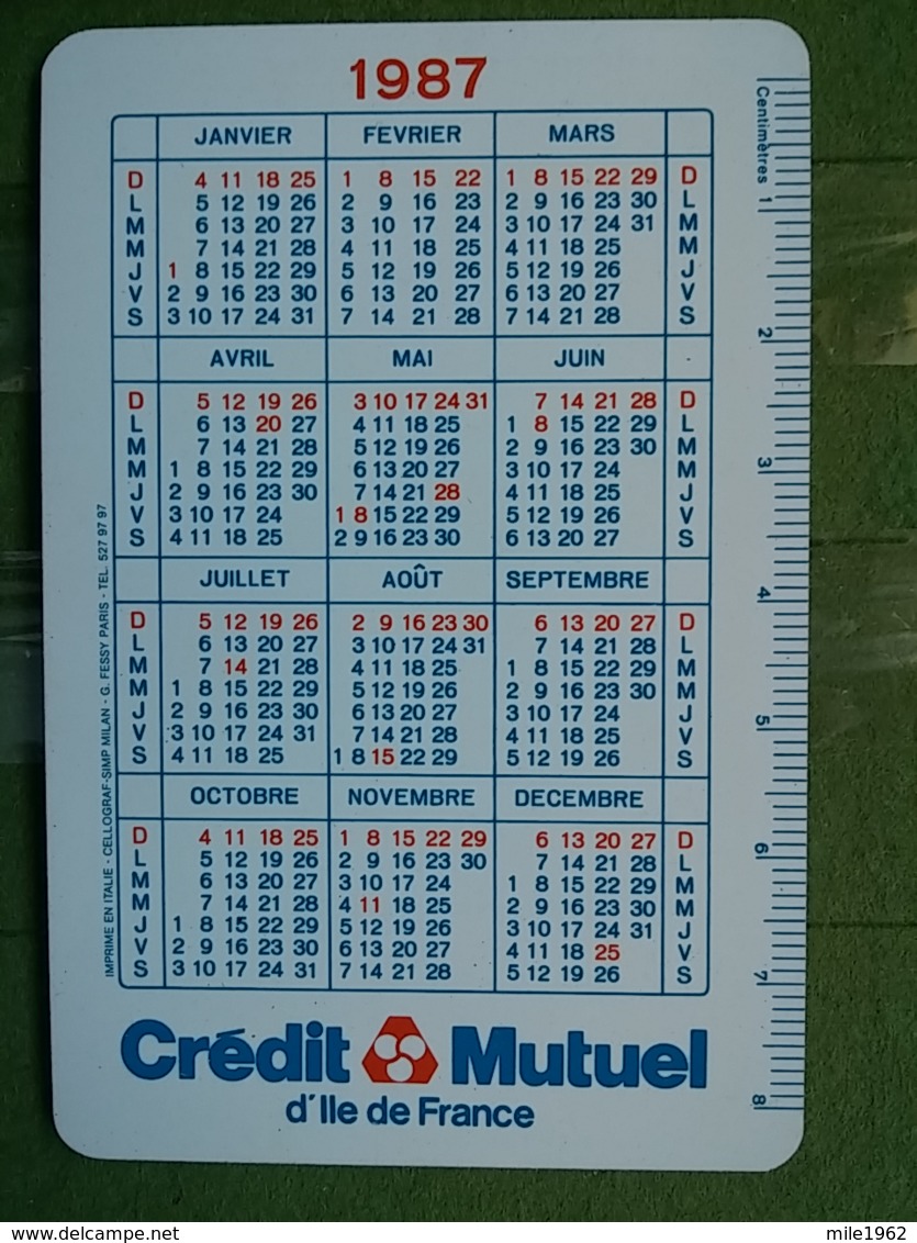 Kal 11 - CALENDAR - FRANCE-1987-1989, BANK CREDIT - Small : 1981-90