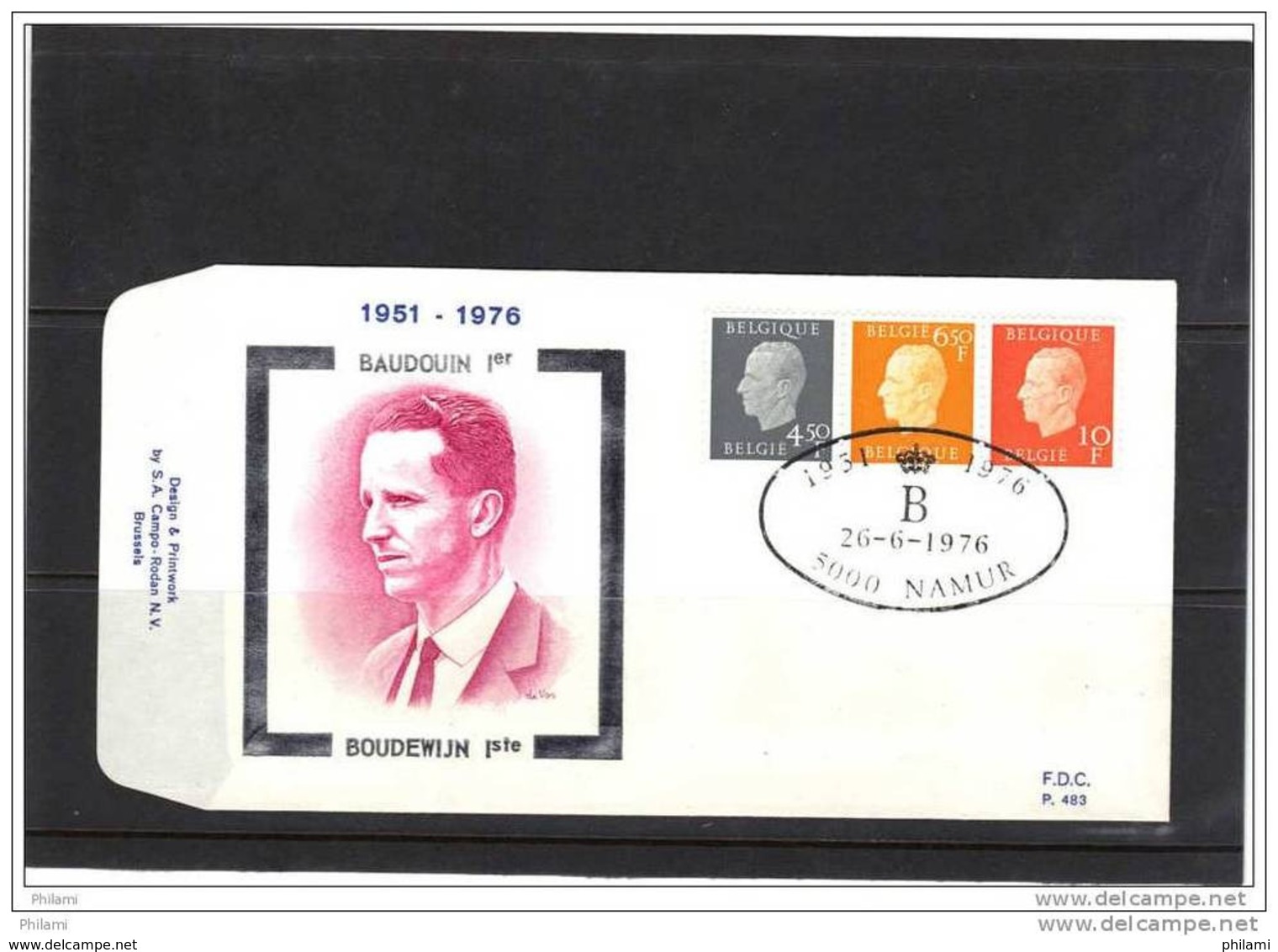 BELGIQUE, LOT DE 2 FDC, ROI BAUDOUIN, COB:22. (JC06,07) - 1971-1980