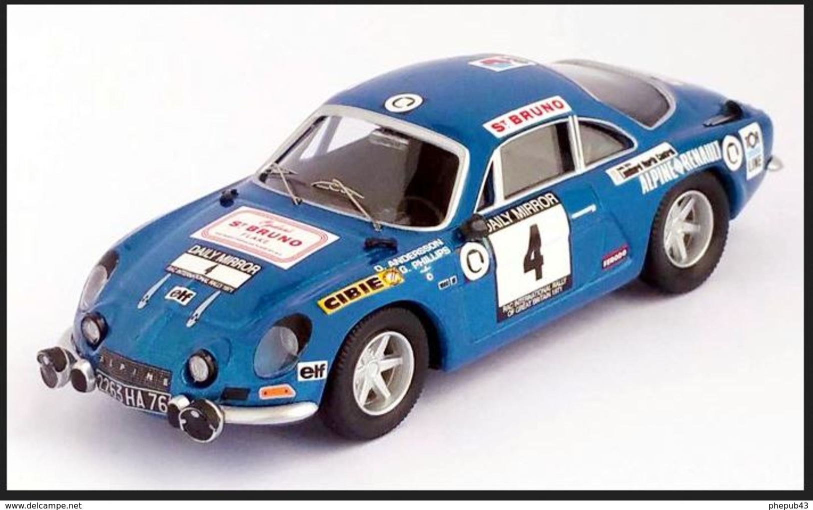 Alpine Renault A110 - O. Andersson/G. Phillips - RAC Rally 1971 #4 - Troféu - Trofeu