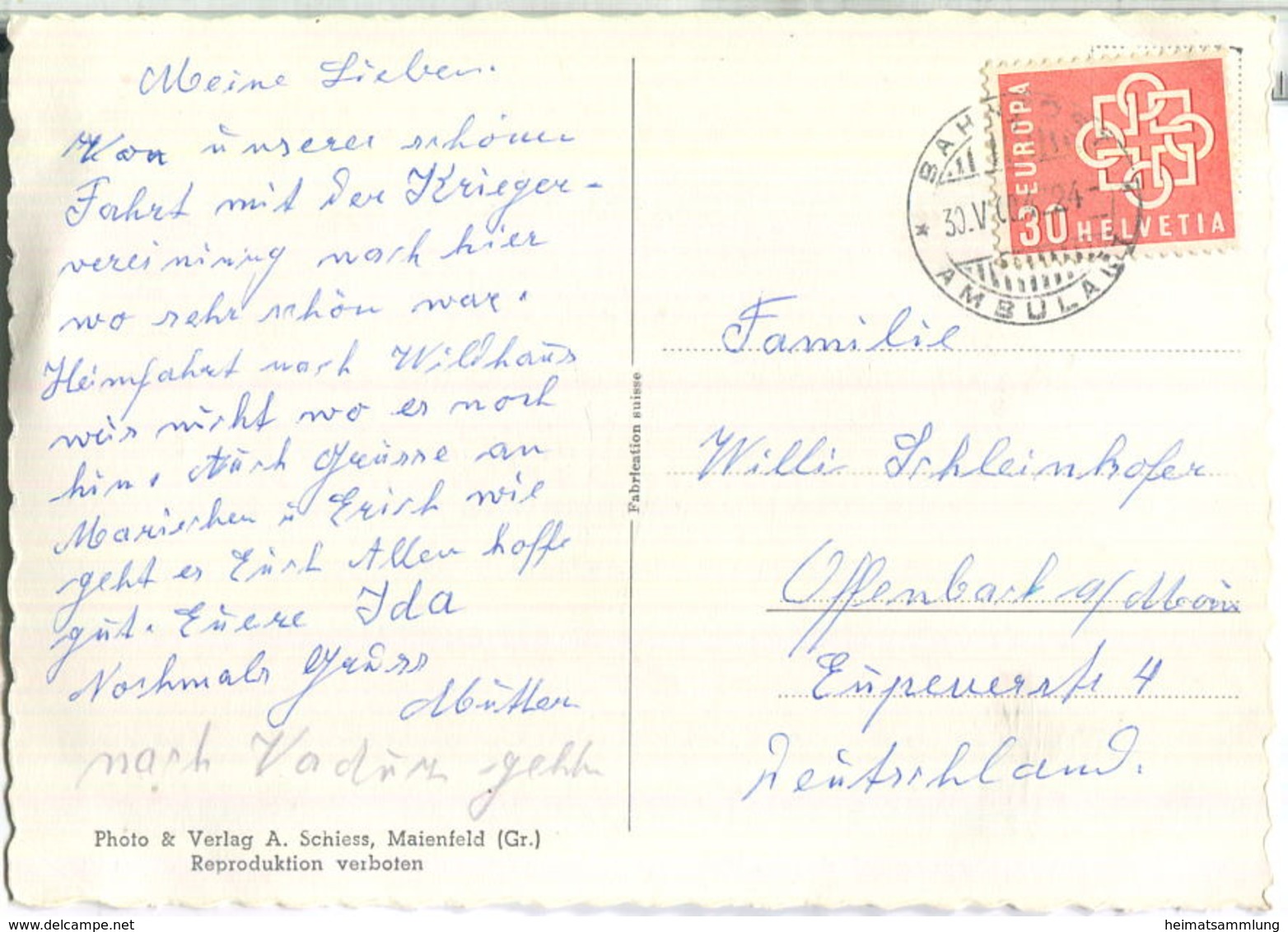 Maienfeld - Foto-Ansichtskarte - Verlag A. Schiess Maienfeld - Maienfeld