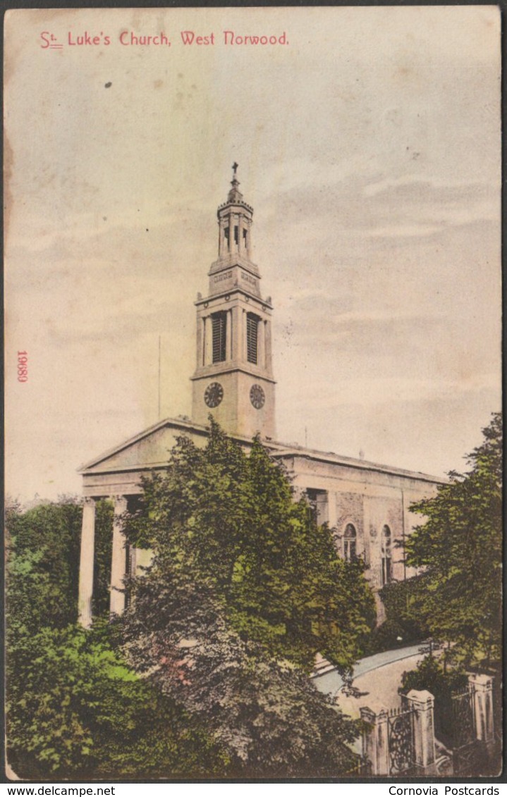 St Luke's Church, West Norwood, London, 1908 - Stengel Postcard - London Suburbs