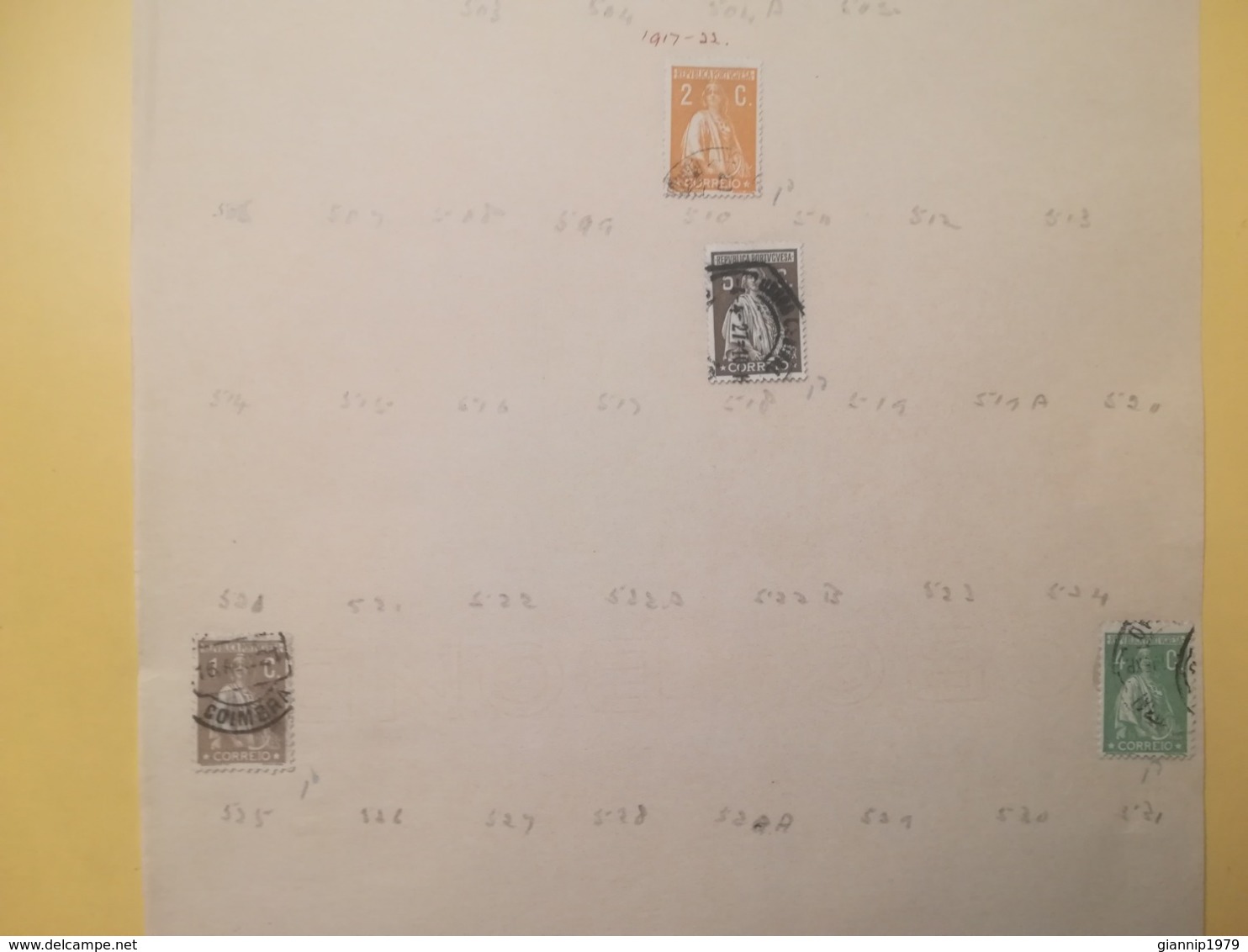 PAGINA PAGE ALBUM PORTOGALLO PORTUGAL 1912 CERES ATTACCATI PAGE WITH STAMPS COLLEZIONI LOTTO LOTS - Collections