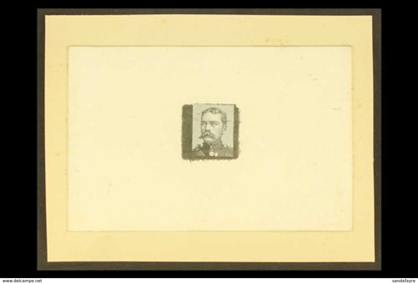 LORD KITCHENER DIE PROOF C.1900 De La Rue Typographed DIE PROOF Showing A Stamp Sized, Portrait Of Lord Kitchener, Print - Otros & Sin Clasificación