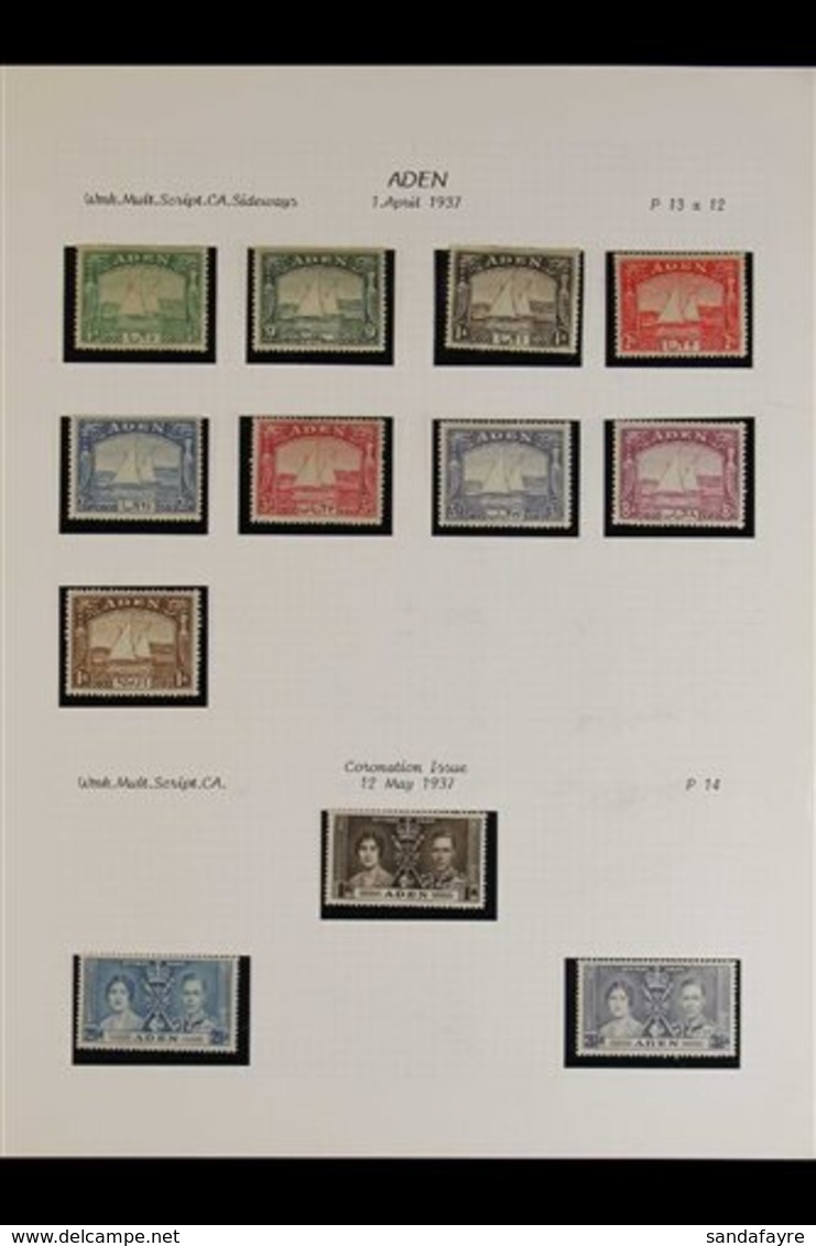 1937-63 VERY FINE MINT COLLECTION An Attractive Collection, Almost Complete For Basic KGVI Issues, 1937 Dhows Complete T - Aden (1854-1963)