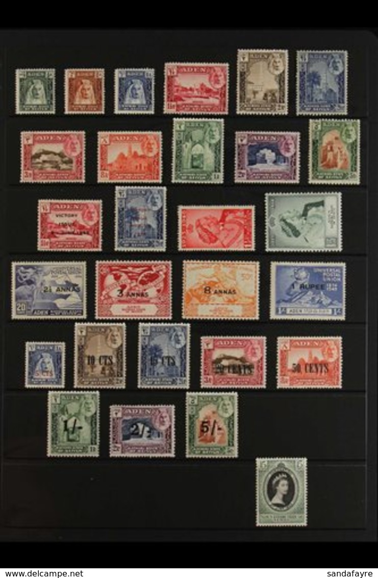 PROTECTORATE STATES - FINE MINT COLLECTION. 1942-63 FINE MINT COLLECTION. ALL DIFFERENT & Presented On Stock Pages, Inc  - Aden (1854-1963)