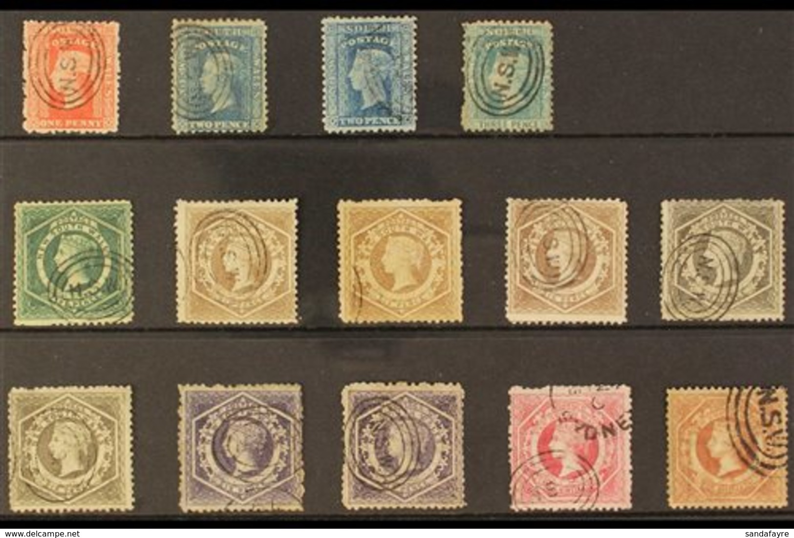NEW SOUTH WALES 1860-72. NSW CANCELLATIONS On Diadem Perf. 12 Issues, A Most Attractive Used Range With Shades. Includes - Sonstige & Ohne Zuordnung