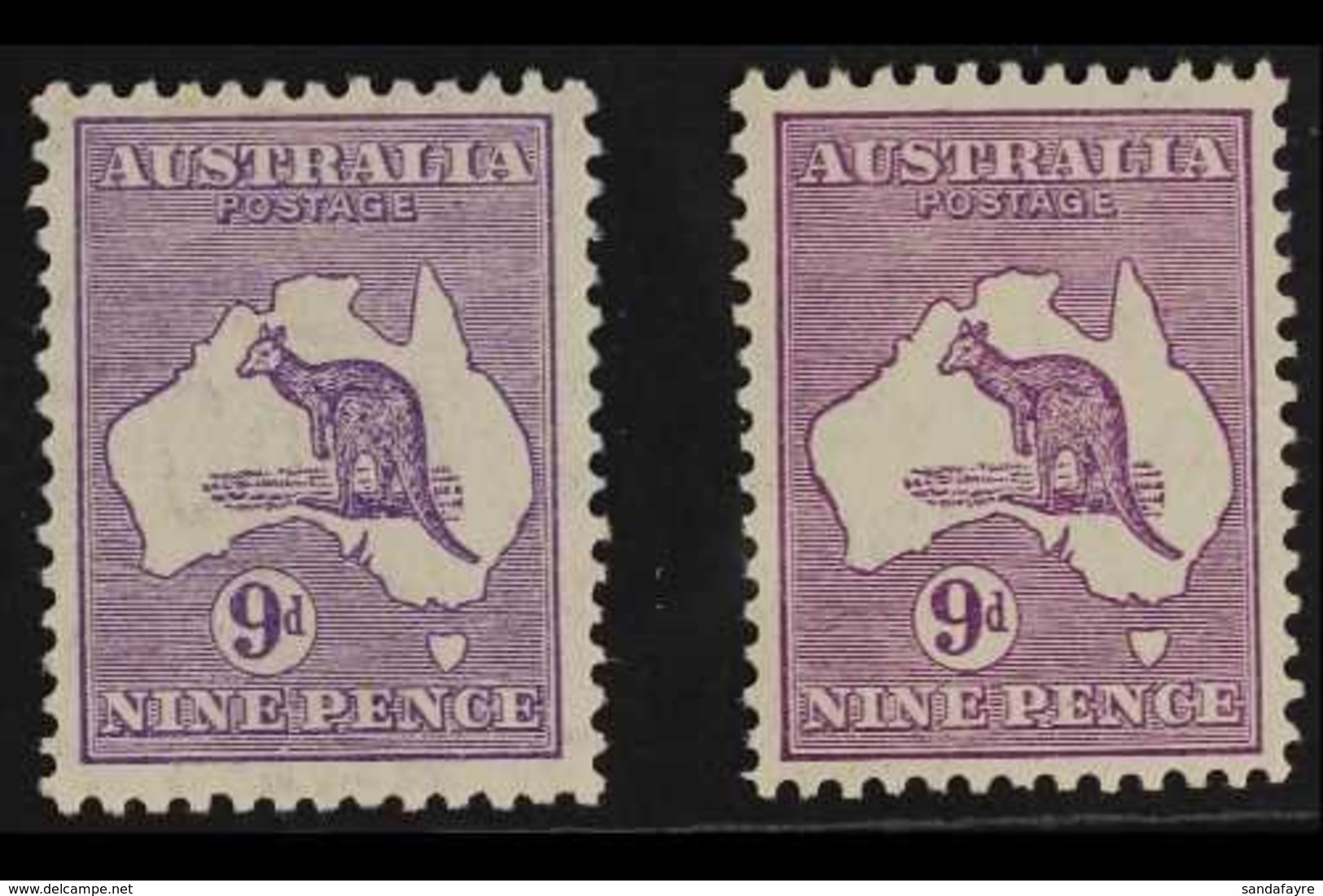 1931-36 9d Violet And 9d Purple Roo, BW 29A & 29C (SG 133), Very Fine Mint, Nice Centring, Very Fresh. (2 Stamps) For Mo - Other & Unclassified