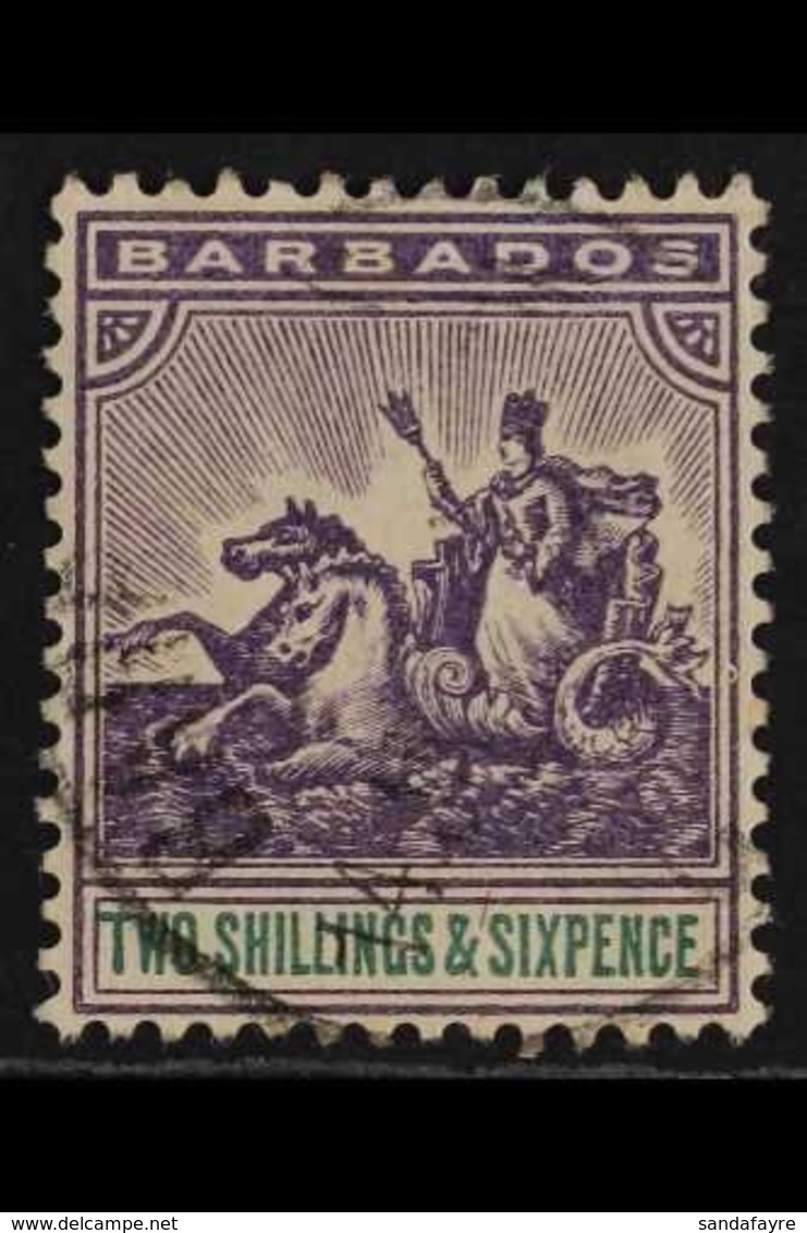 1892-1903 2s6d Violet & Green Seal Of Colony, SG 115, Very Fine Cds Used, Very Fresh. For More Images, Please Visit Http - Barbados (...-1966)