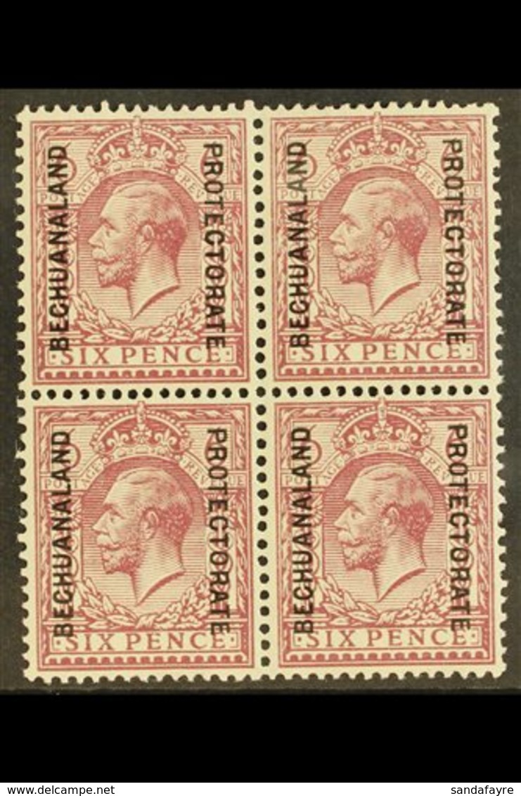 1925-27 6d Purple Overprint Ordinary Paper, SG 97, Very Fine Mint (three Stamps Are NHM) BLOCK Of 4, Very Fresh. (4 Stam - Other & Unclassified