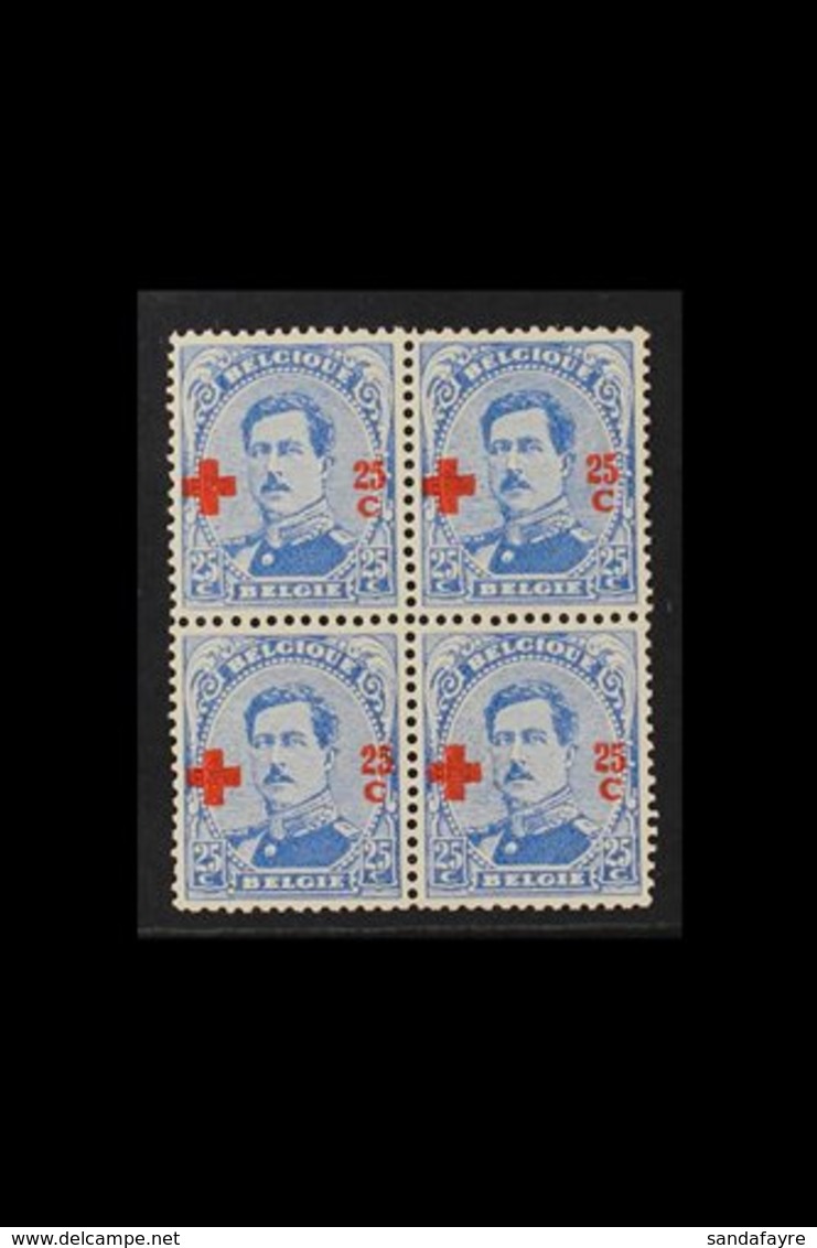 1918 25c + 25c Ultramarine "Red Cross" Surcharge, Cob 156, SG 228, Never Hinged Mint (4 Stamps) For More Images, Please  - Sonstige & Ohne Zuordnung