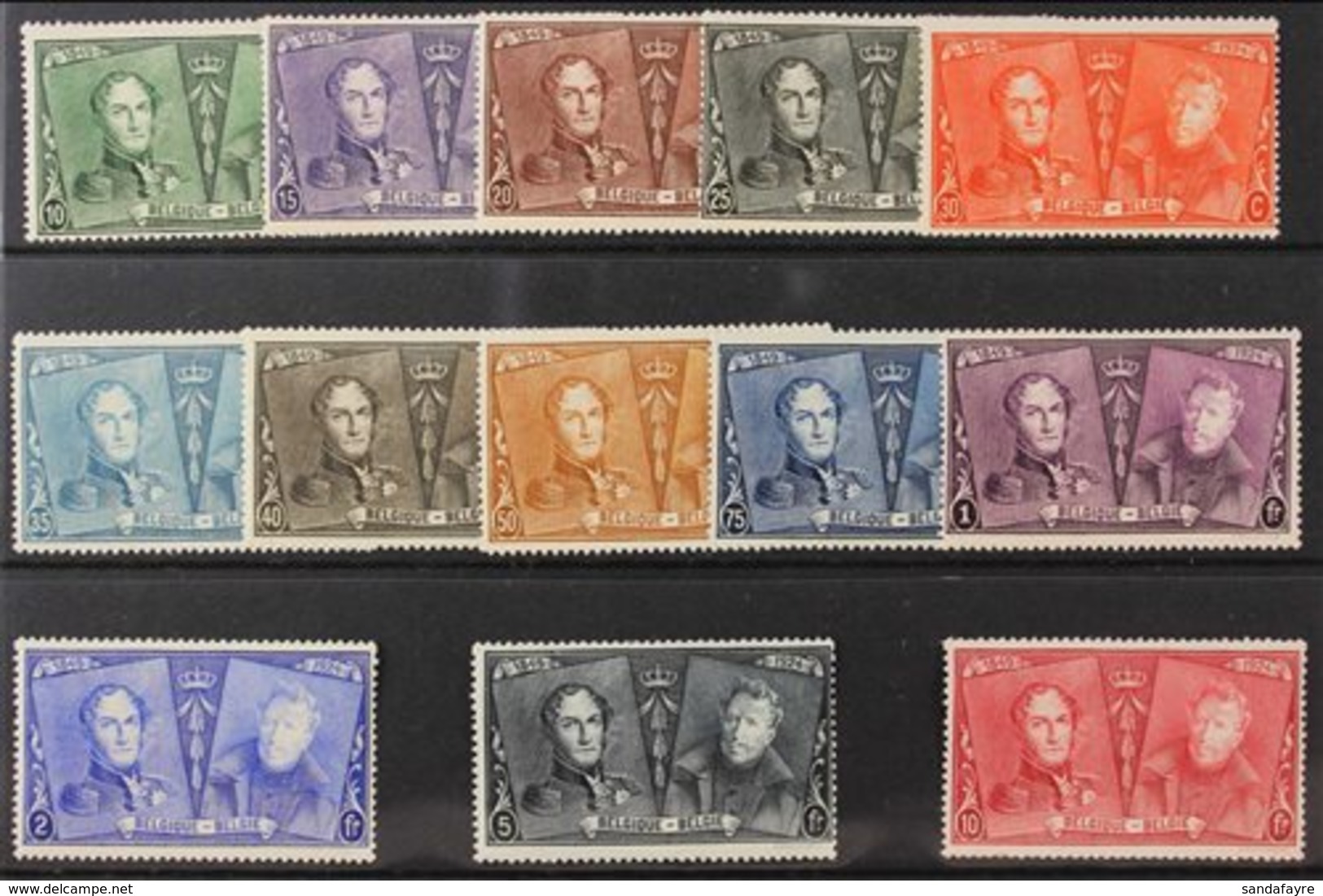 1925 75th Anniversary Of Belgian Stamps, Cob 221/33, SG 410/22, Never Hinged Mint (13 Stamps) For More Images, Please Vi - Sonstige & Ohne Zuordnung