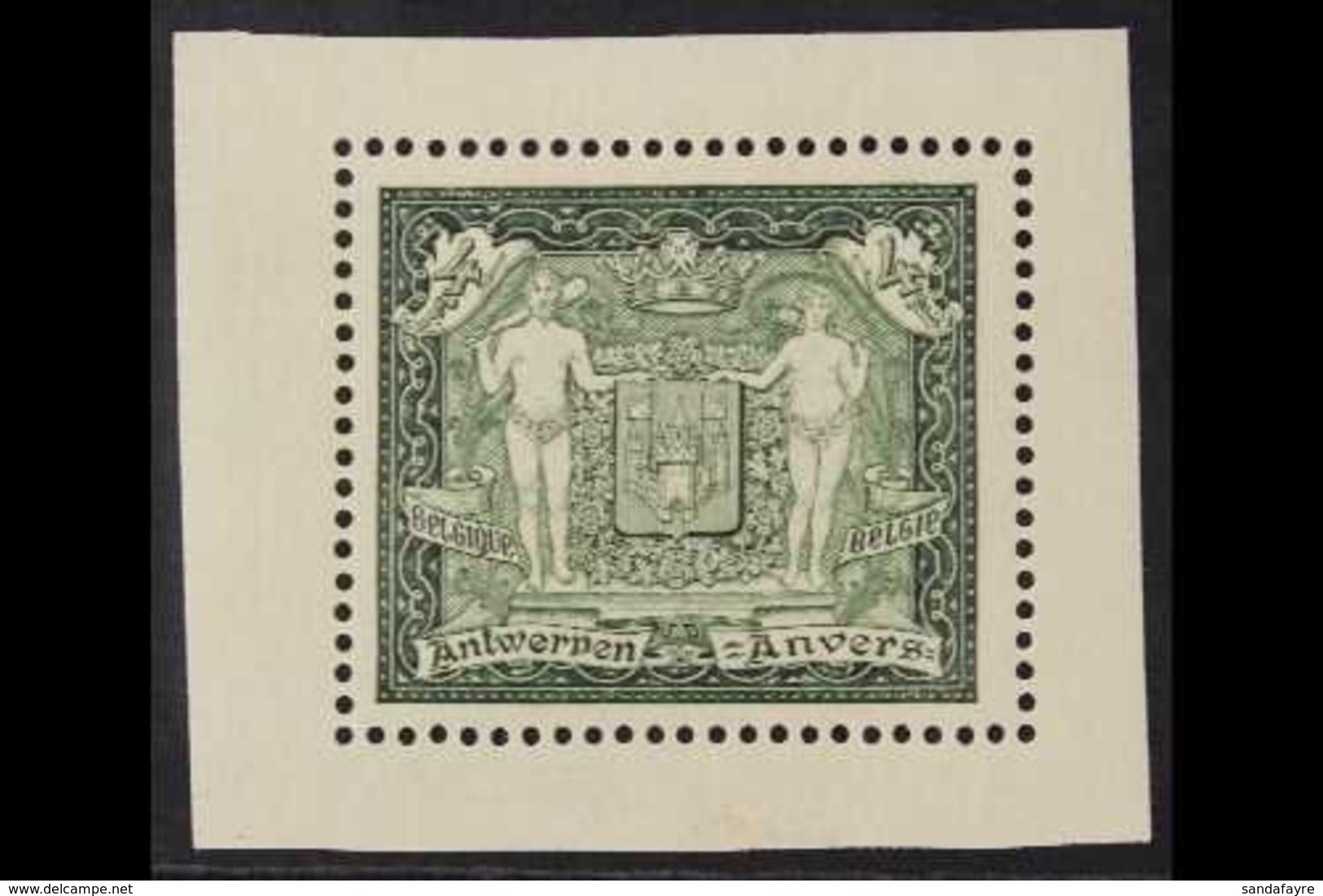 1930 4fr + (6f) Myrtle Green "International Philatelic Exhibition", Cut From Miniature Sheet, Cob 301, SG 568, Never Hin - Sonstige & Ohne Zuordnung