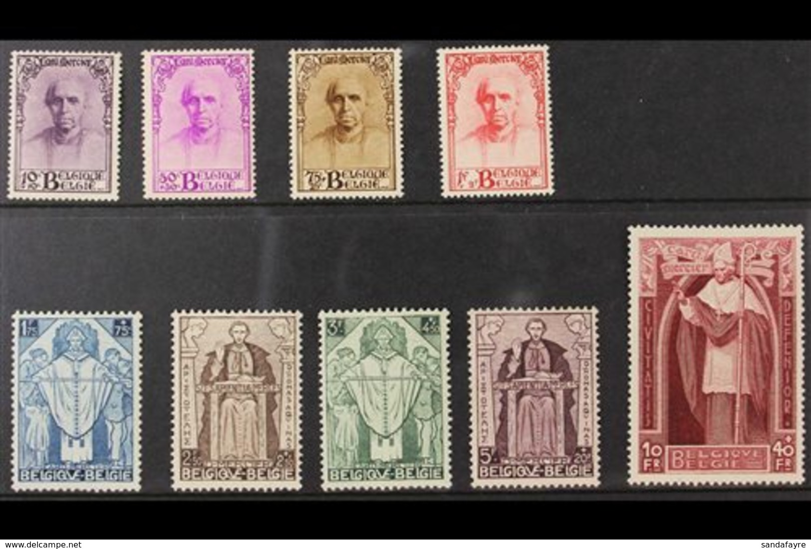 1932 Cardinal Mercer Memorial Fund Set, Cob 342/50, SG 609/17, 10f Top Value Is Very Lightly Hinged, A Very Fine Mint Se - Sonstige & Ohne Zuordnung