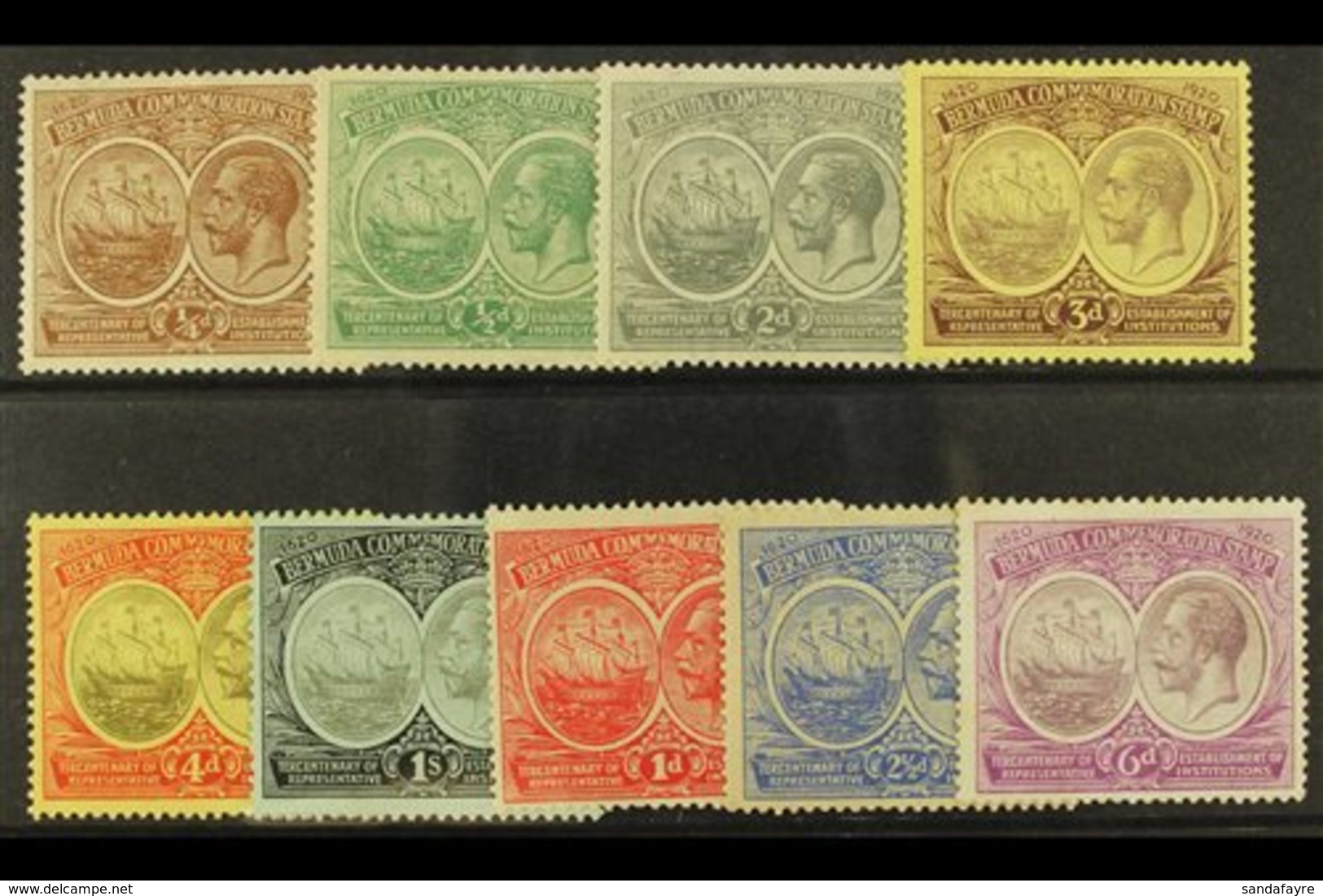 1920-21 Tercentenary 1st Issue Complete Set, SG 59/67, Fine Mint. (9) For More Images, Please Visit Http://www.sandafayr - Bermuda