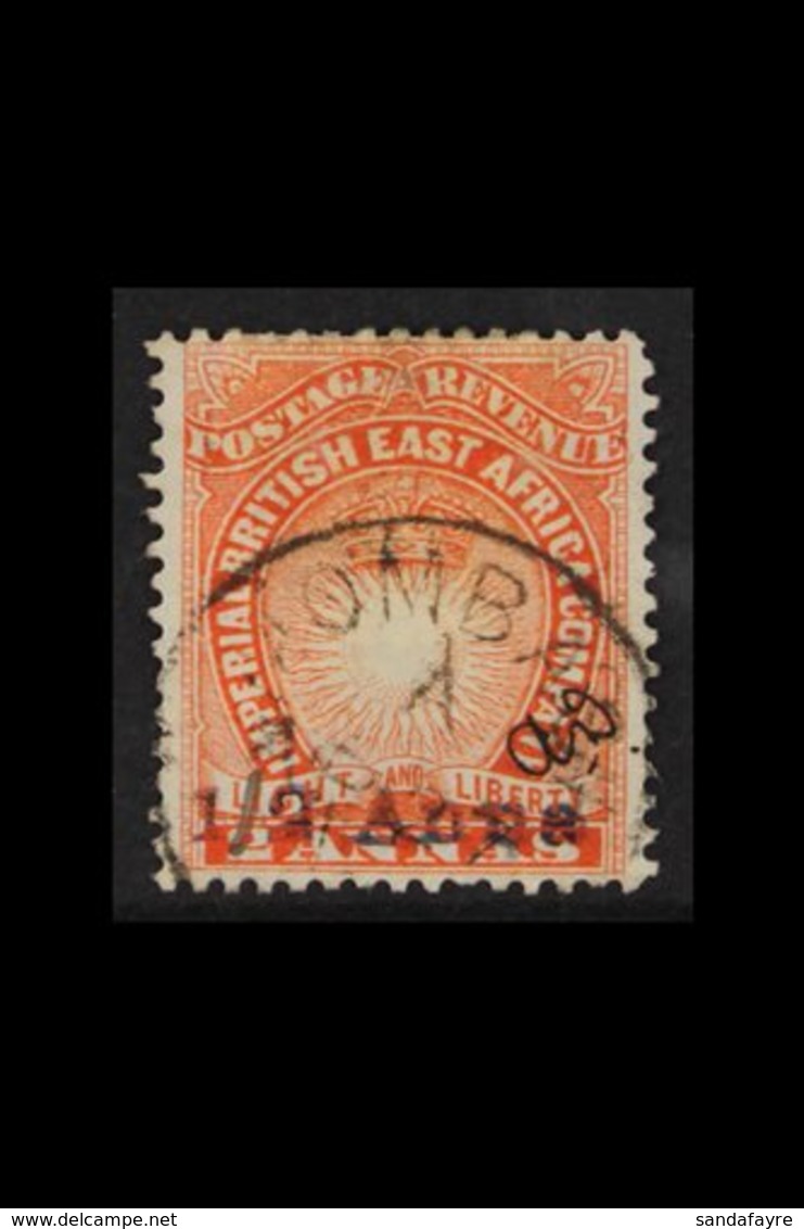 1891 '½ Anna' On 2a Vermilion ("AD" Initials), SG 20, Very Fine Used. Scarce. For More Images, Please Visit Http://www.s - Britisch-Ostafrika