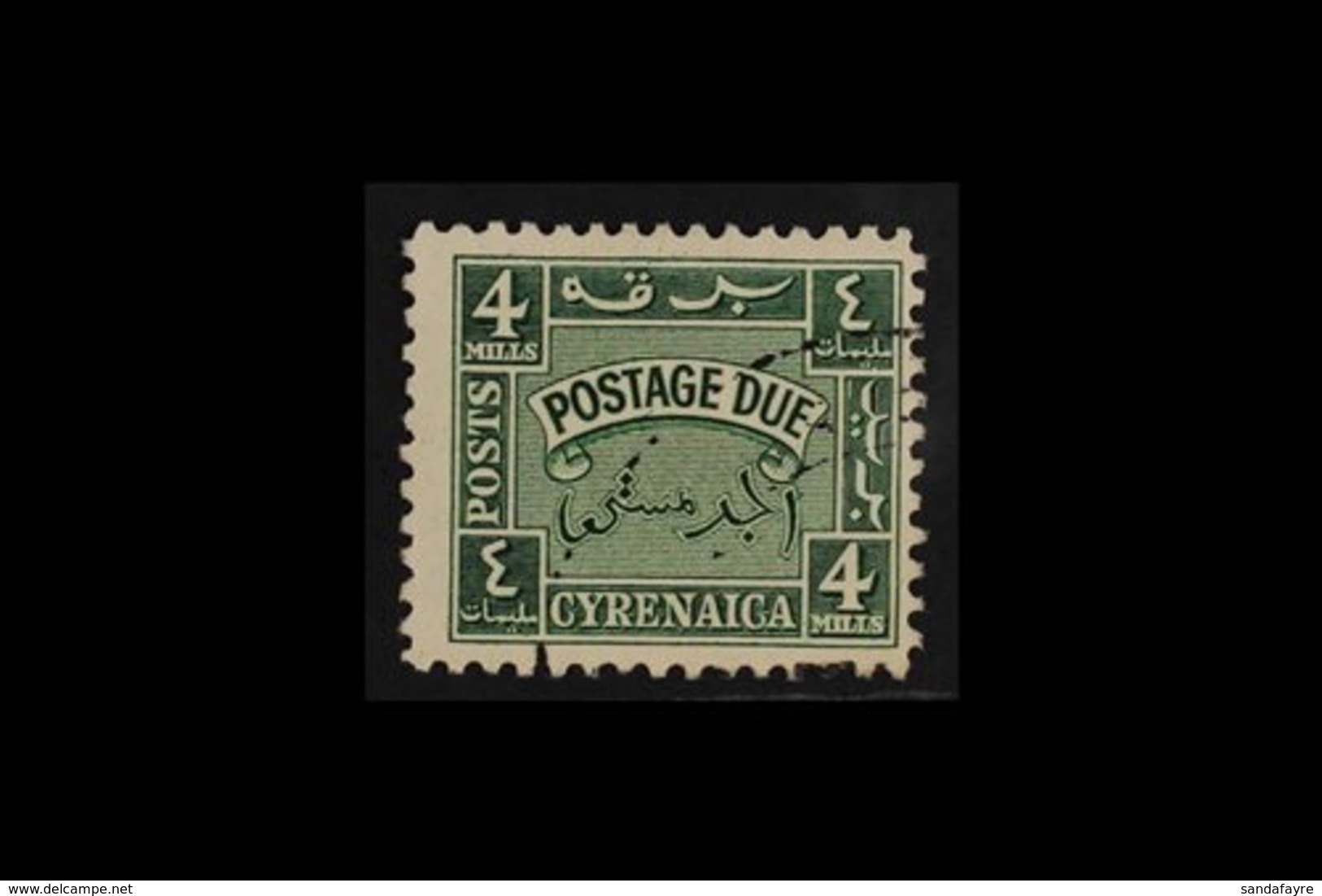 CYRENAICA POSTAGE DUES 1950 4m Green, SG D150, Very Fine Used. For More Images, Please Visit Http://www.sandafayre.com/i - Italienisch Ost-Afrika