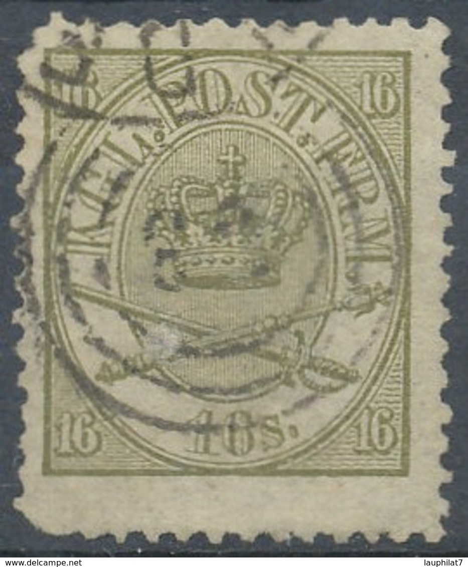 [42445]B/TB//O/Used-c:175e-N° 15, 16s Olive, 1864, Armoiries, Belle Fraîcheur - Usati