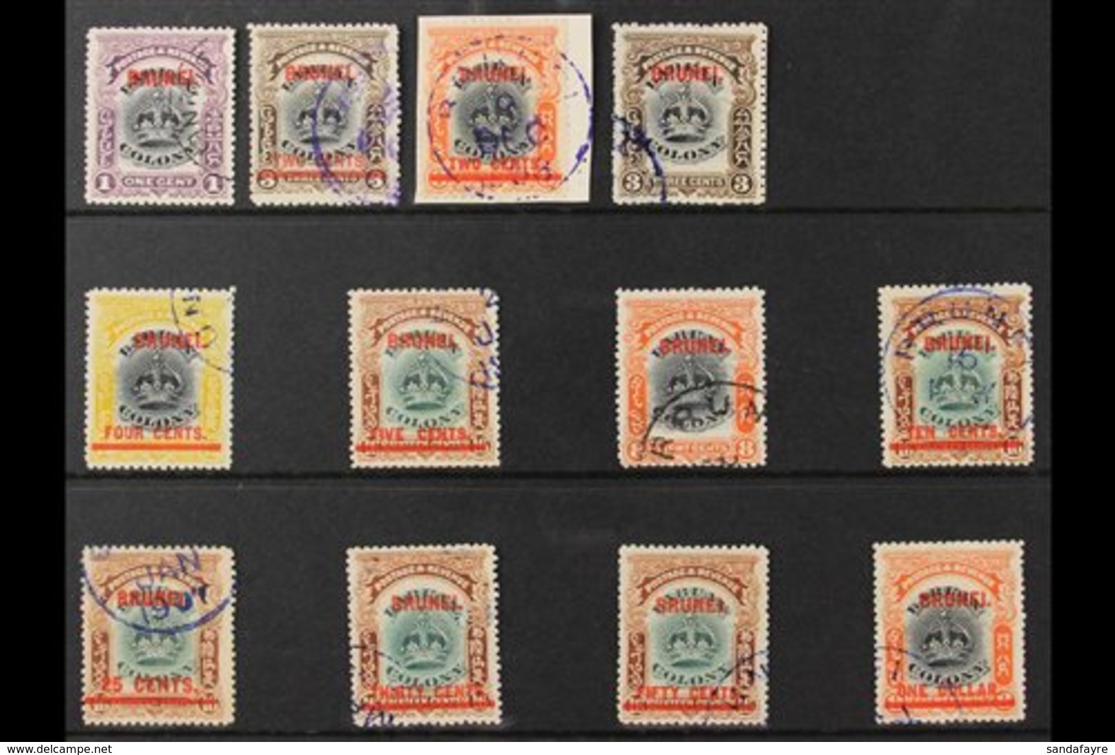 1906 Labuan Overprinted / Surcharged Complete Set, SG 11/22, Very Fine Used (12 Stamps) For More Images, Please Visit Ht - Brunei (...-1984)