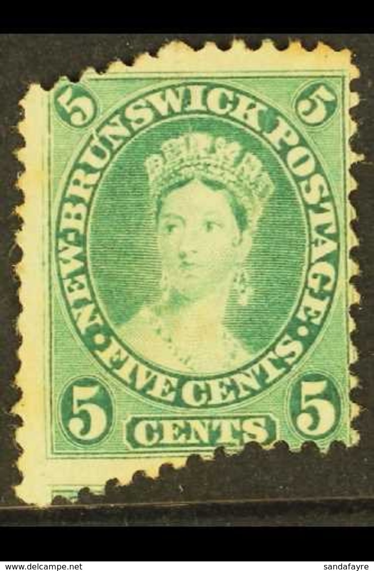 1860-63 5c Yellow Green Queen, SG 14, A Spectacular FREAK MISPERF, Fine Unused, Some Age Marks. For More Images, Please  - Sonstige & Ohne Zuordnung