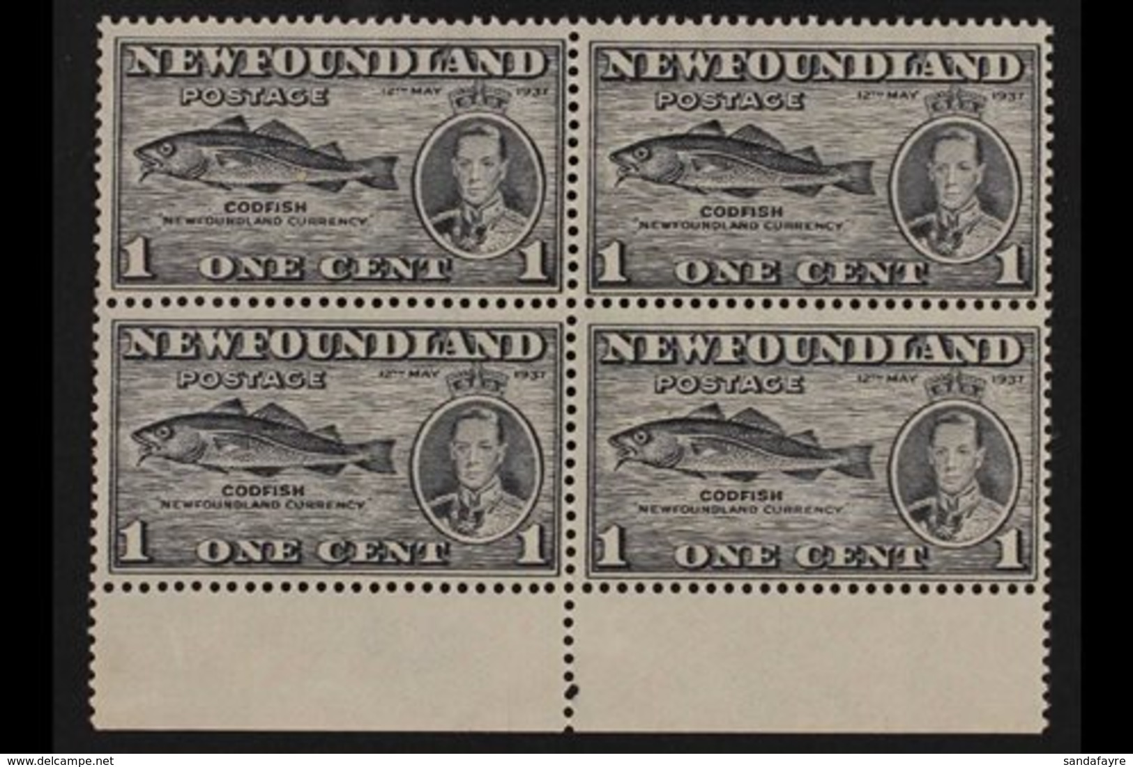 1937 Additional Coronation 1c Grey, Perf 13 (comb), SG 257e, BLOCK OF FOUR Never Hinged Mint. For More Images, Please Vi - Other & Unclassified