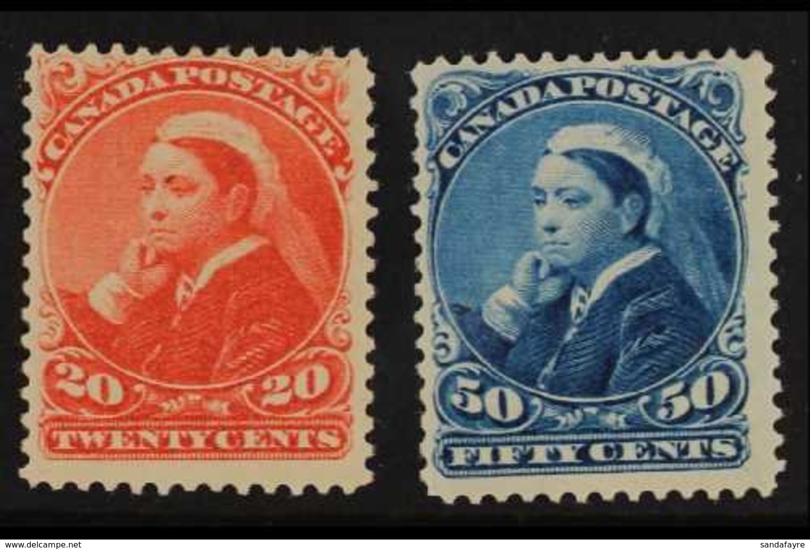1893 20c Vermilion & 50c Blue "Widow" Set, SG 115/16, Fine Mint With Vibrant Colours (2 Stamps) For More Images, Please  - Other & Unclassified