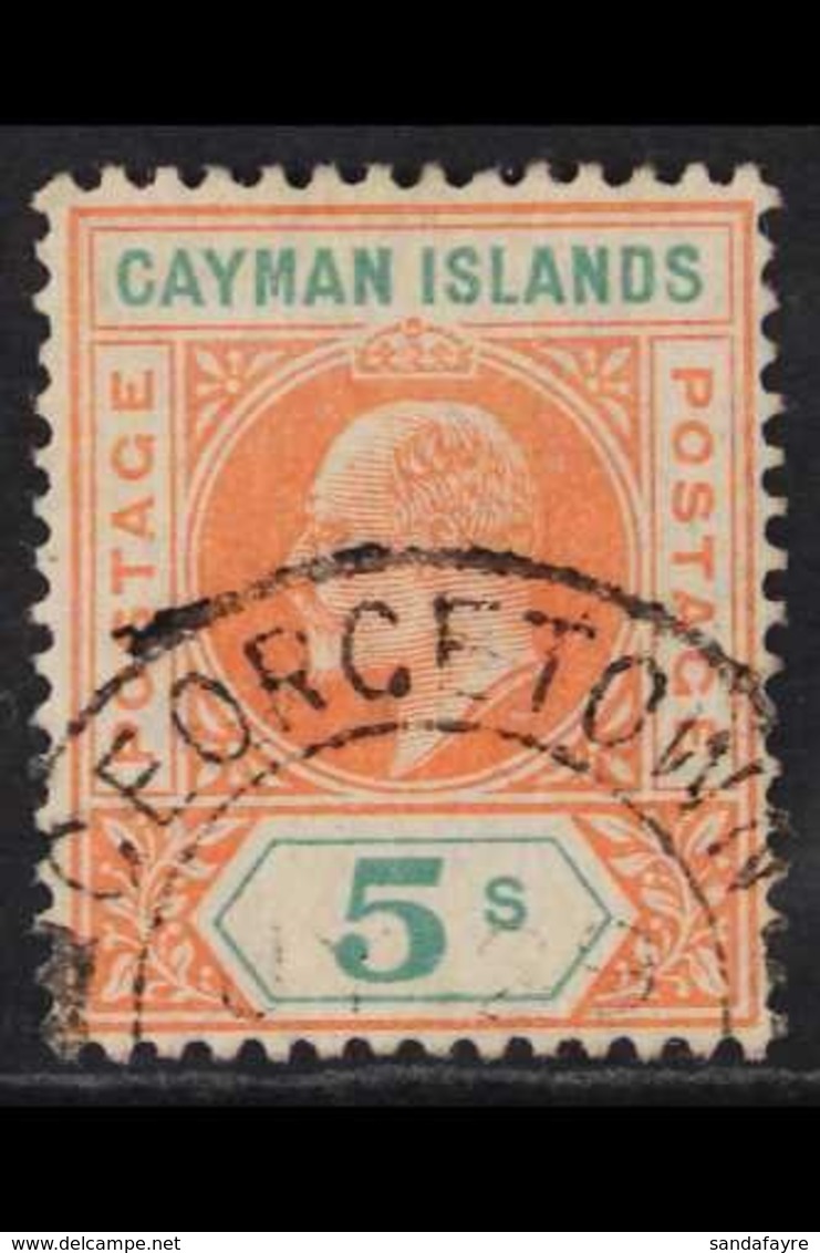 1907 5s Salmon & Green, SG 16, Full Perfs, "Georgetown" Cds, Fine Used. For More Images, Please Visit Http://www.sandafa - Cayman Islands