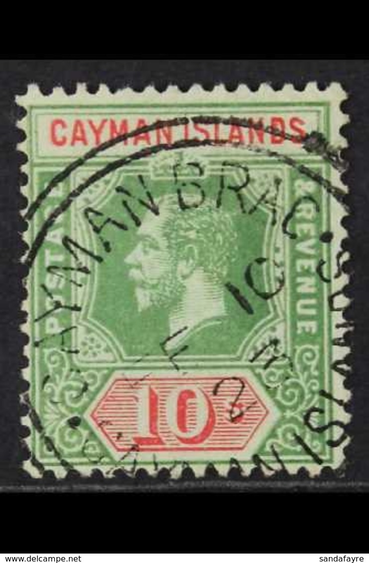 1918 KGV 10s Green & Red/green On Blue Green, Olive Back, SG 52c, Very Fine Used For More Images, Please Visit Http://ww - Kaaiman Eilanden