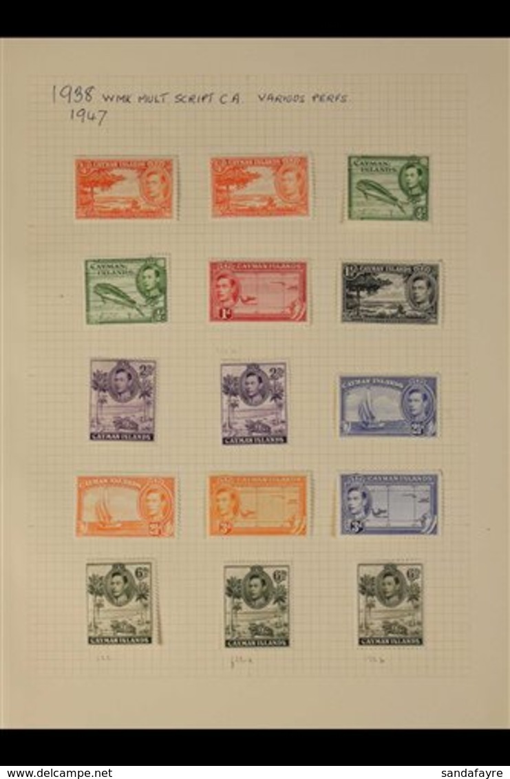 1937-1950 KGVI FINE MINT All Different Collection. With 1938-48 Definitive Set Plus All SG Listed Additional Perfs And S - Kaimaninseln