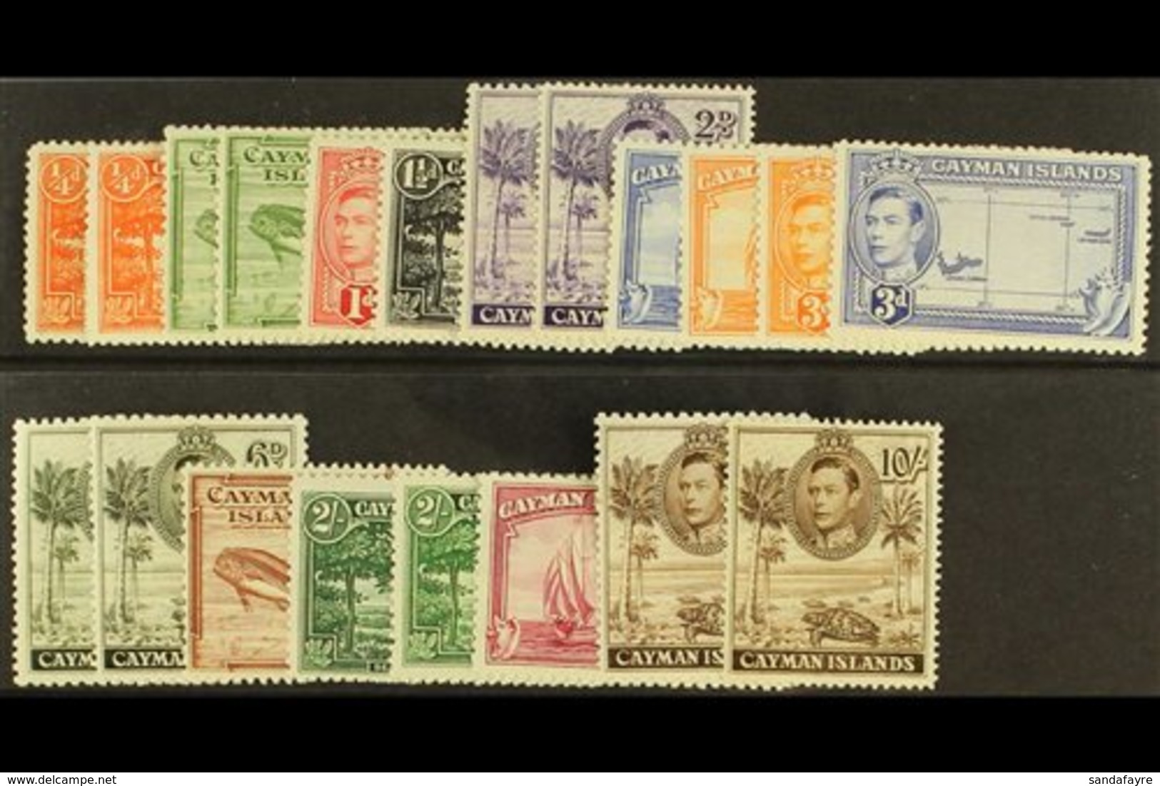 1938-48 Complete Set, SG 115/126, With Some Additional Perfs Or Shades To 2s And 10s, Superb Never Hinged Mint. (20 Stam - Cayman Islands