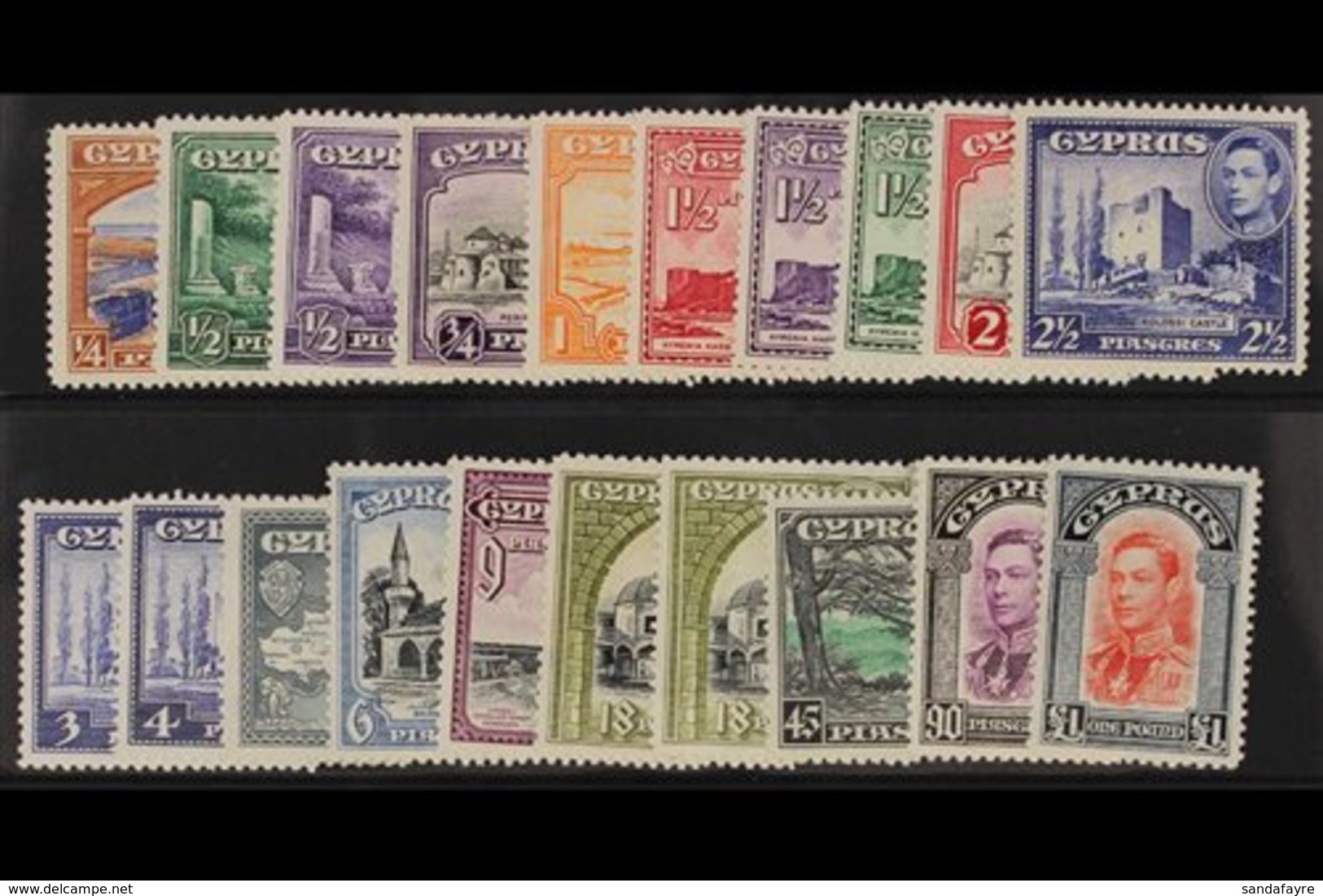 1938-51 Complete Pictorial Set, SG 151/163, And Listed 18pi. Shade, SG 151/163, Superb Never Hinged Mint. (20 Stamps) Fo - Sonstige & Ohne Zuordnung