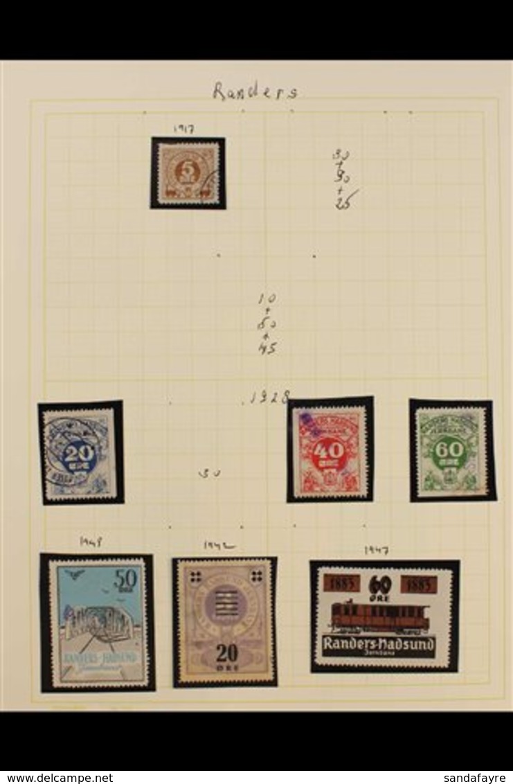 RAILWAY LOCAL STAMPS RANDERS HADSUND JERNBANE 1917-1967 Mint (mostly Never Hinged) And Used Collection In Hingeless Moun - Sonstige & Ohne Zuordnung