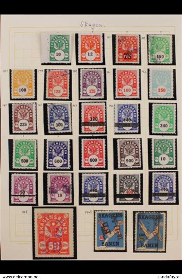 RAILWAY LOCAL STAMPS SKAGENSBANEN 1918-1967 Never Hinged Mint & Used Collection in Hingeless Mounts On A Page, Mainly Al - Sonstige & Ohne Zuordnung
