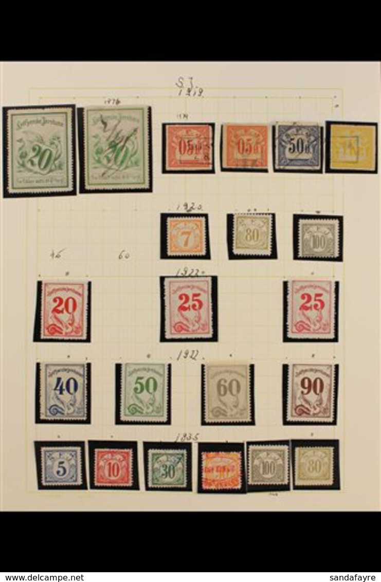 RAILWAY LOCAL STAMPS SYDFYENSKE JERNBANE (S.F.J.) 1876-1946 Mint & Used Collection In Hingeless Mounts On Leaves, All Di - Sonstige & Ohne Zuordnung