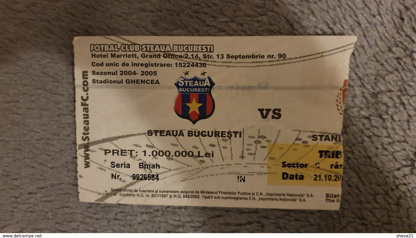 Football Ticket Steaua Bucharest- Standard Liege - Tickets D'entrée