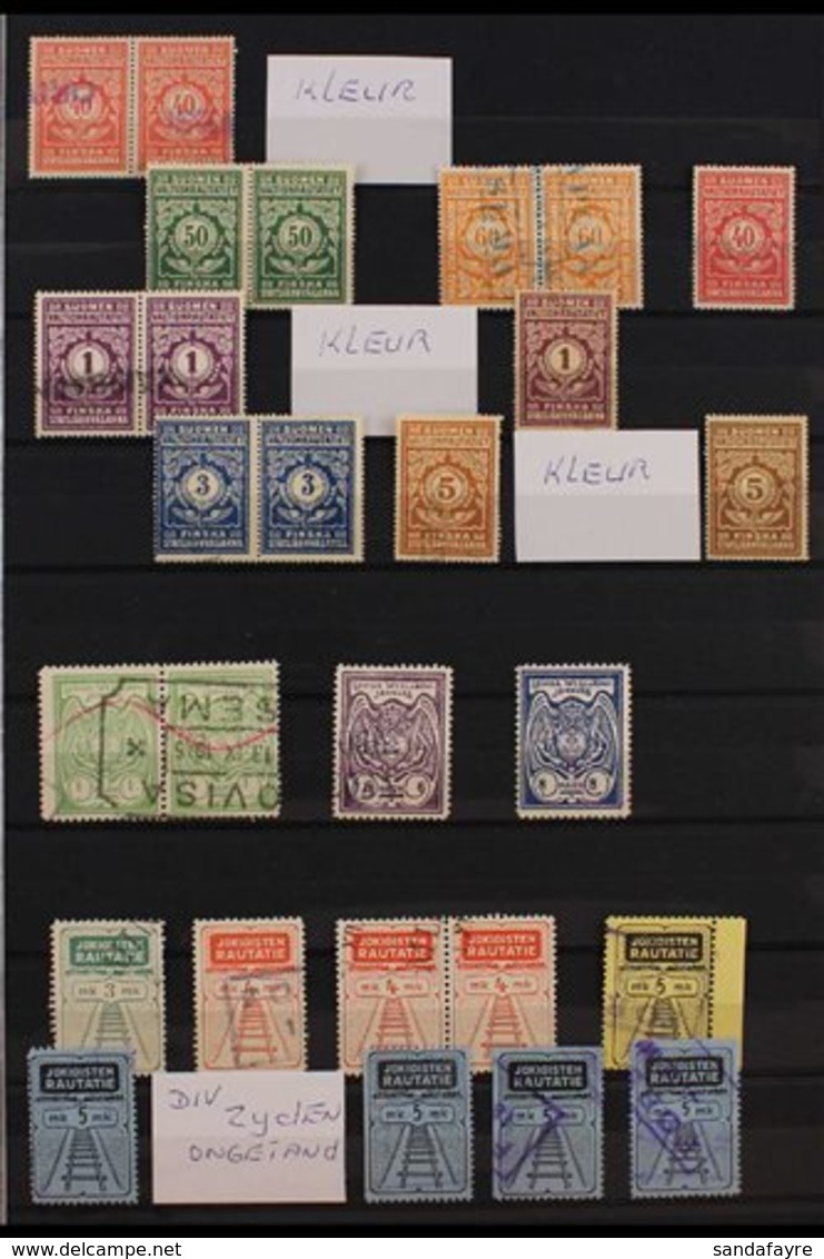 RAILWAY LOCAL STAMPS 1940's-1950's Interesting Used Collection On Stock Pages, Includes Suomen Valtionrautatiet (x14), L - Sonstige & Ohne Zuordnung