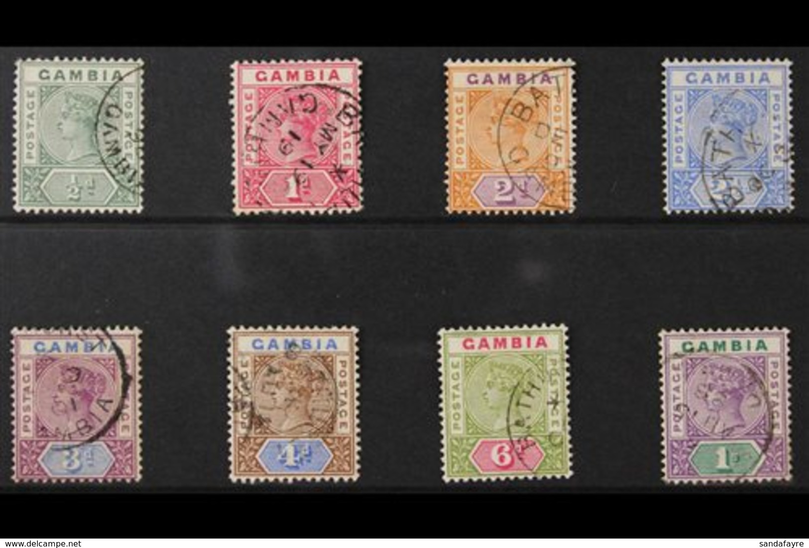 1898-1902 QV "Tablet" Complete Set, SG 37/44, Fine Used (8 Stamps) For More Images, Please Visit Http://www.sandafayre.c - Gambia (...-1964)