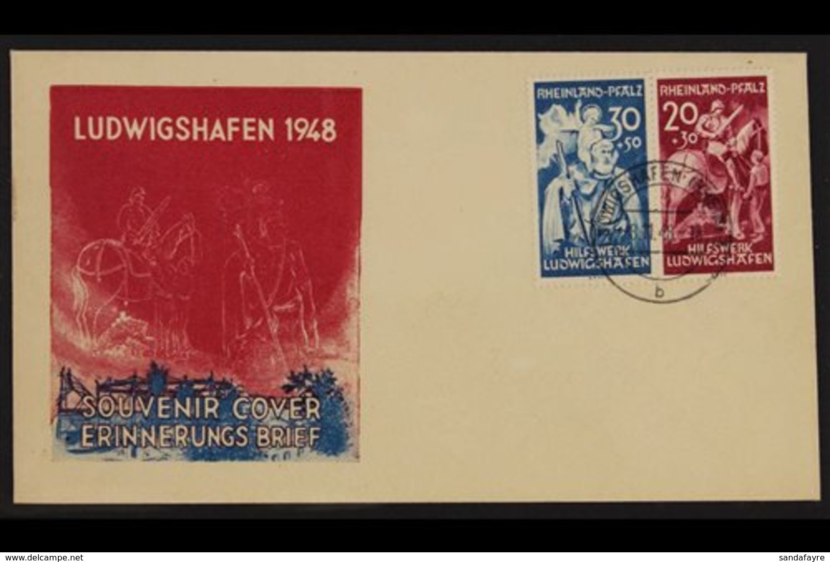 FRENCH ZONE RHEINLAND-PFALZ 1948 Ludwigshaven Explosion Fund Complete Set (Michel 30/31) Superb Cds Used On Illustrated  - Sonstige & Ohne Zuordnung