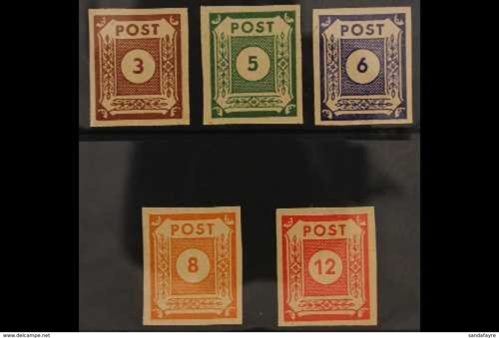 RUSSIAN ZONE EAST SAXONY 1945 (Nov-Dec) Complete IMPERF Set, Michel 56/60 U, Very Fine Mint, Fresh. (5 Stamps) For More  - Altri & Non Classificati